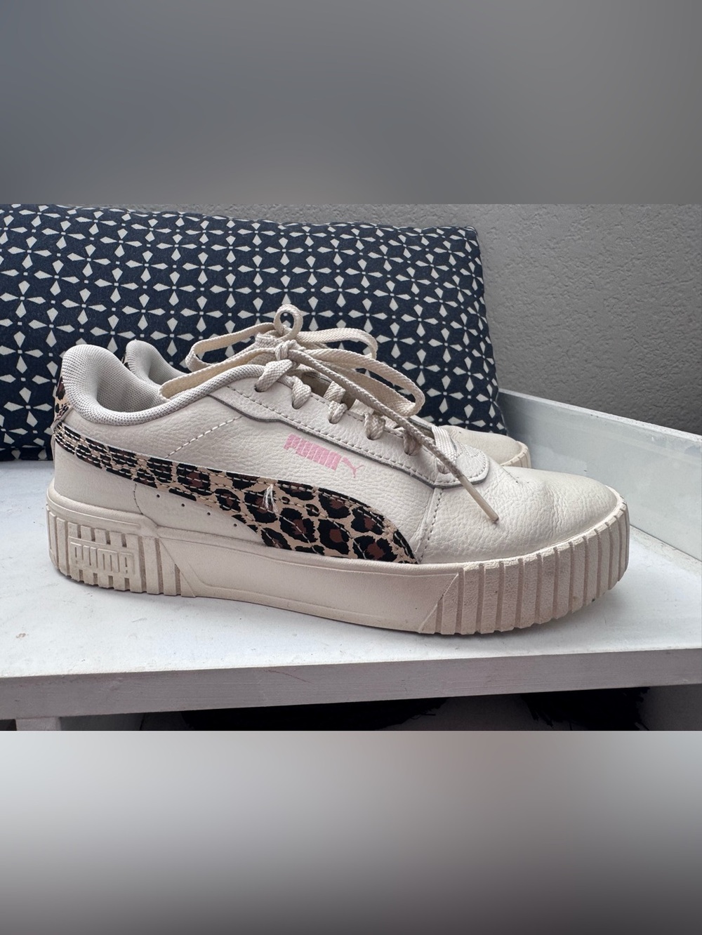 Puma womens 5 platform leopard detail sneakers